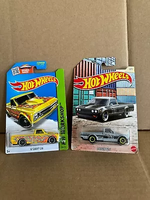 Hot Wheels Lot 2x '67 Chevy C10 Workshop / Datsun 620 Truck Series A6 • $9.99