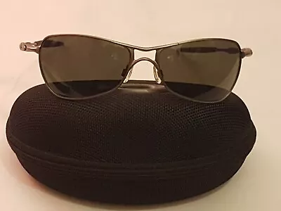 VINTAGE OAKLEY WIRE 05-814 Crosshair 1.0 Pewter/Black Iridium Sunglasses W/ Case • £199