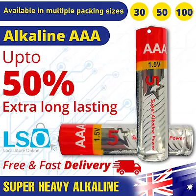 AAA Super Heavy Alkaline Batteries Long Life Battery Multi-Pack • $5.99