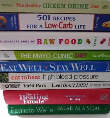 Lot Of 9 Healthy Cookbooks (Low Carb Vegetarian Low-Fat & More)[Free Shipping] • $39.99