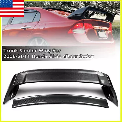 Carbon Fibre For 06-2011 Civic 4DR Sedan Painted Mugen Style Trunk Wing Spoiler • $88.99