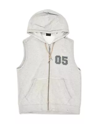 ADIDAS Mens Sleeveless Zip Hoodie Sweater  Medium Grey Cotton FO12 • $15.32