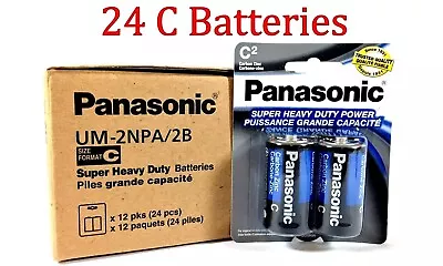 C Cell Panasonic Batteries Wholesale Lot Of  24 Pieces Zinc Carbon Mercury Free • $24.99