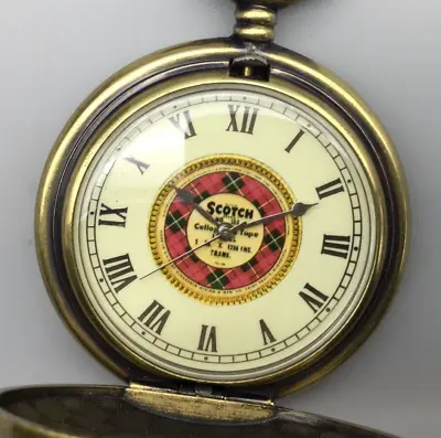 Scotch Tape 3M Pocket Watch Men 100 Year Gold Tone With Chain New Battery • $33.99