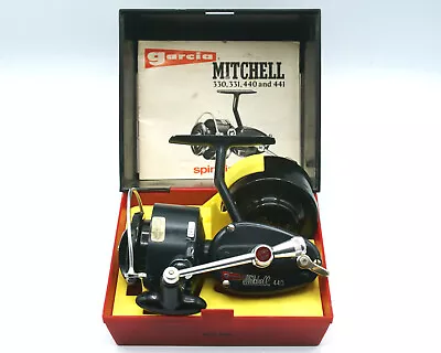 1974 Garcia Mitchell 440 Automatic Bail Spinning Reel With Box Spool & Papers • $99.99