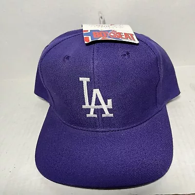 Vintage Plain Logo La Dodgers Box Seat Purple SnapBack 90s 80s • $120