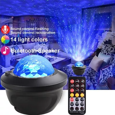 Galaxy Projector Night Light Starry Star Moon Bluetooth Music Lamp W/ Remote UK • £12.45