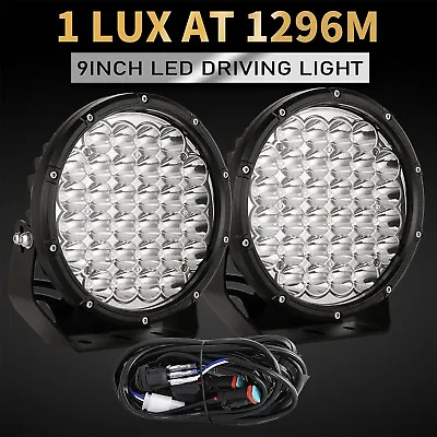 Pair 9inch LED Driving Lights Spot Beam Black Round Offroad Truck Fog Headlights • $108.98