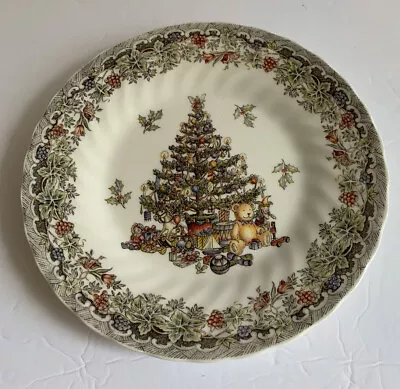 Queens Seasons Greetings Salad Plate Christmas Tree Myott Factory Illustration • $14.95