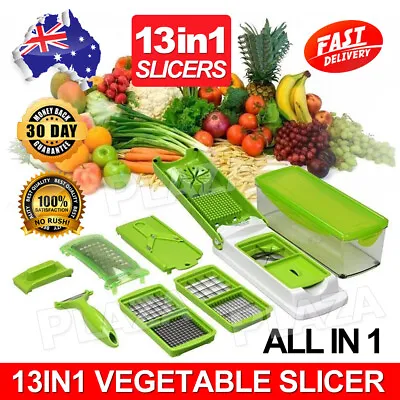 13IN1 Food Slicer Dicer Nicer Container Chopper Peeler Vegetable Fruit Cutter AU • $16.45