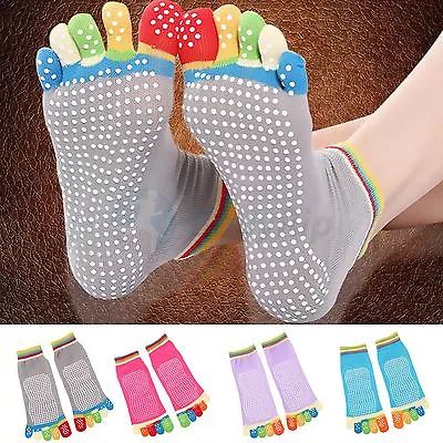 BodyRip Fitness Yoga Socks Pilates One Size Five Toe Non Slip Better Grip Cotton • £4.79