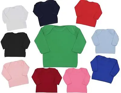 BabyPrem Baby Boys Girls Clothing Long Sleeve Plain Long Sleeve Top T-Shirt Tee • £6.99