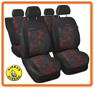 Car Seat Covers Fit Daewoo Matiz Full Set - Charcoal Grey/red Verlour • $68.47