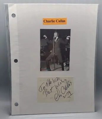 Comedian Actor Charlie Callas Autographed Note Signed • $26.24