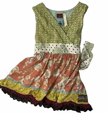 Matilda Jane Dress Floral Flared Tie Waist Layered V-Neck Toddler Girls Sz 2 • $18.99