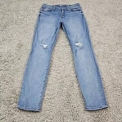 7 For All Mankind Jeans Womens 29 Ankle Stretch Distressed Gwenevere 24x27 • $4.60