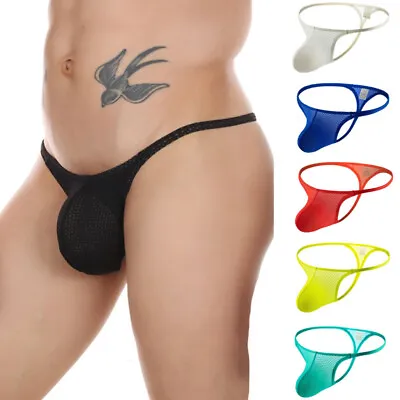 Mens G-string Briefs Thong Bikini Underwear Sexy T Back Pouch Panties Swimwear❀‹ • $2.32