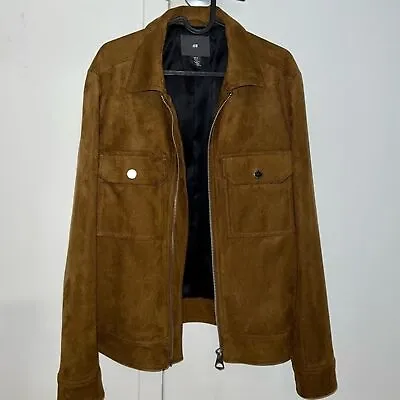 H&M Faux Suede Leather Bomber Jacket (Medium) • $59