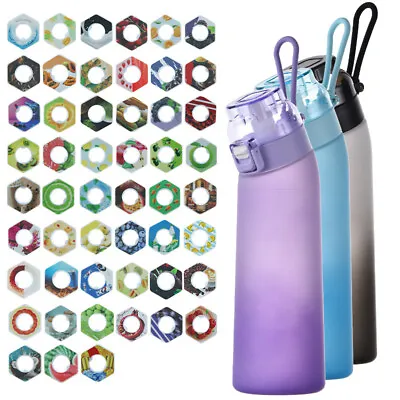 700ML Water Bottle 19 Fruit Fragrance Bottle Flavored Taste Pods Straw Cup Drink • $25.73