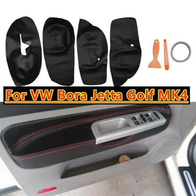 4Pcs Interior Door Panel Armrest Leather Repair Cover For VW Bora Jetta Golf MK4 • $33.03