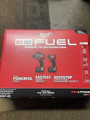 Milwaukee 3697-22 M18 FUEL 18V 2-Tool Combo Kit (Hammer Drill & Impact Driver) • $301