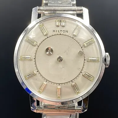Rare Vintage Hilton Diamonds Mystery 17 Jewels Swiss P 330 Watch • $189.99