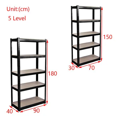 5 Level Storage Garage Shelves Rack Heavy Duty Adjustable Steel Metal Shelf Unit • $48.40