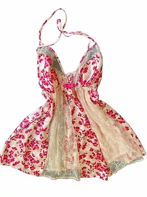 Vintage Victoria’s Secret Floral Cherry Blossoms Chemise Slip Dress S • $26