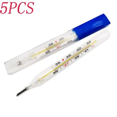 5 PCS Glass Accuracy Thermometer Mercury-Free Dual Scale Classic Traditional 2ml • $19.99