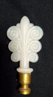 Vintage ALADDIN Alacite Glass Opalescent Triple Scroll LAMP FINIAL • $20
