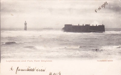 £4 • Buy Original Postcard Lighthouse And Fort New Brighton Wirral Cheshire