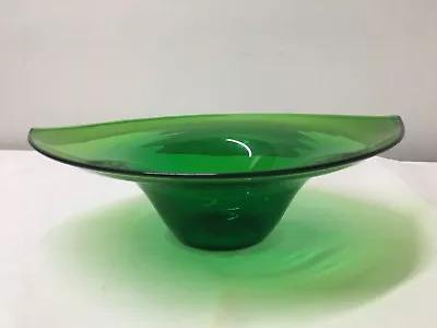 Mid Century Modern Green Blenko Art Glass Center Bowl.  • $68.95