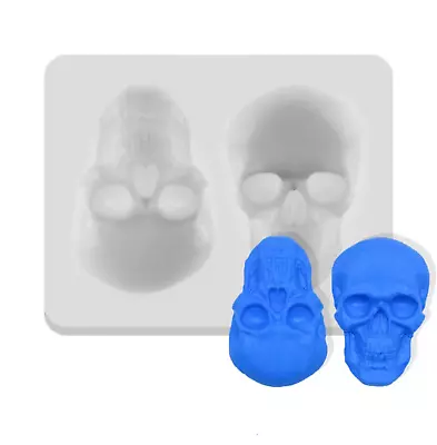 Skull Silicone Fondant Cake Mould Chocolate Decor Halloween Baking Resin Mold • £3.95