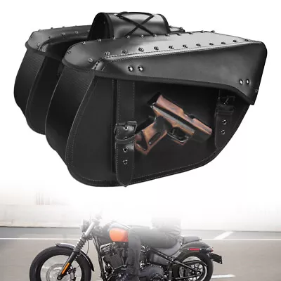 Saddle Bag Tool Side Bag Storage Luggage Saddlebags Fits For Harley Softail VROD • $68.81