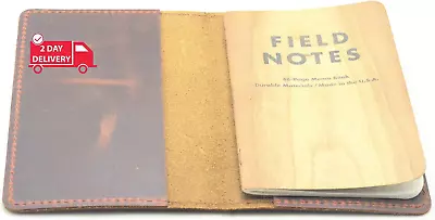 Distressed Leather Checkbook Journal Cover For Field Notes Moleskine Cahier Note • $32.62