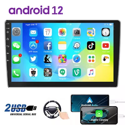 Carplay Android 13 Car Stereo Radio 2Din 10.1'' GPS Navi Wifi MP5 NO DVD Player • $65.94