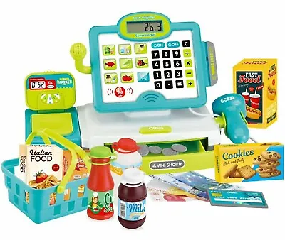 £31.95 • Buy Kids Electronic Cash Register Toy Play Food Set Supermarket Till Play Gift UK