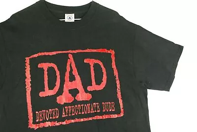 Vintage 90s DAD Devoted Affectionate Dude T Shirt NWO Black Funny Hipster Indie • $19.99