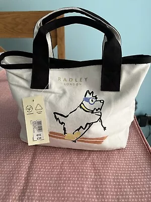 Radley London Apres Small Canvas Crook Grab Bag BNWT RRP £29- Cream Mix • £22.50