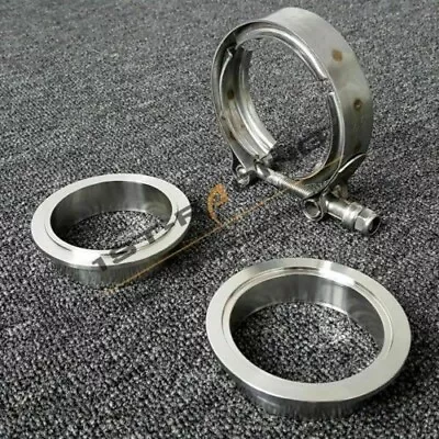 3.0'' 76mm Stainless Steel Turbo Exhaust V-band Clamp+Male Female Flanges Kit • $32