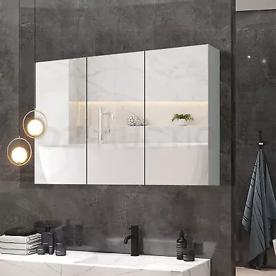 Bathroom Wall Mirror Cabinet Medicine Shaver Makeup Storage Toilet Bath Cupboard • $124.95