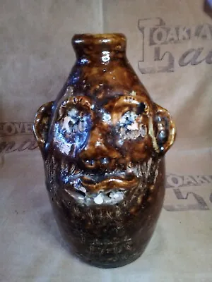  Beautiful Vintage Marie Rogers Face Jug -7 Inches Tall With A Brown Glaze. • $295