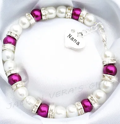 Heart Charm Bracelet Nana Grandma Grandmother Birthday Mother's Day Gift • £5.99