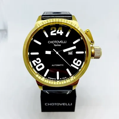 £195 • Buy Chotovelli Classic 52mm Navy Uboat Crown Automatic Men's Watch - 7900.5