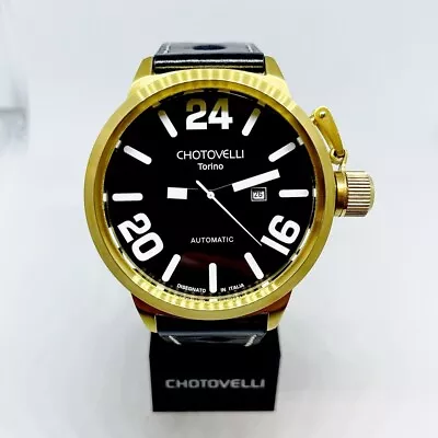 Chotovelli Classic 52mm Navy Uboat Crown Automatic Men's Watch - 7900.5 • $242.45