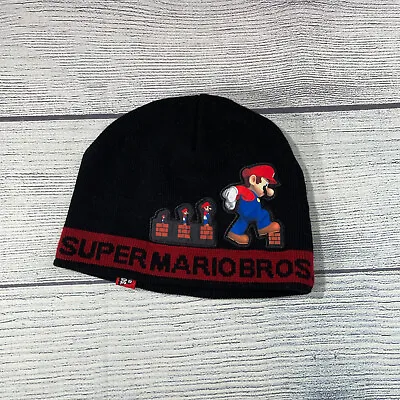 Super Mario Bros Black Beanie Hat Power Up! Nintendo 2009 Graphic Gaming • $9.60