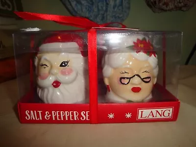 New Lang Mr. And Mrs Santa Clause Salt And Pepper Shakers-About 3 X 2 1/2- • $16.99