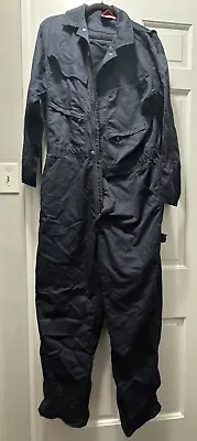 Vintage Craftsman Size Medium Twill Coveralls Gray Mechanic Utility Jumpsuit • $29.99