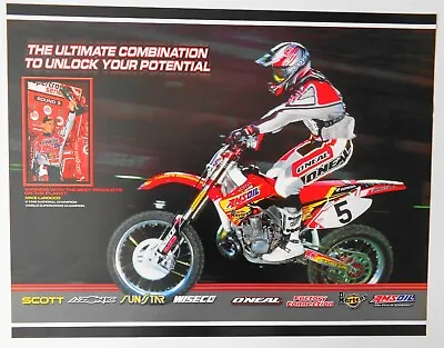 Vintage Poster 2001 Mike LaRocco Poster Honda CR Amsoil Supercross Motocross • $10.95