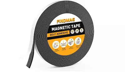 Magnetic Strip Tape 15Ft Flexible Roll Adhesive Backed Magnet Strong Sticky Back • $9.99